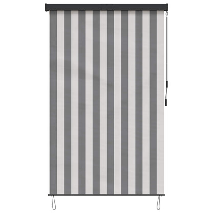 Roleta Antracitová A Bílá 80 X 250 Cm Textil A Hliník