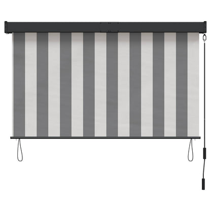 Roleta Antracitová A Bílá 100 X 250 Cm Textil A Hliník