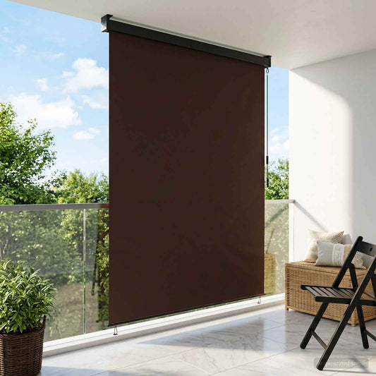 Roleta Hnědá 120 X 250 Cm Textil A Hliník