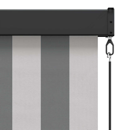 Roleta Antracitová A Bílá 120 X 250 Cm Textil A Hliník