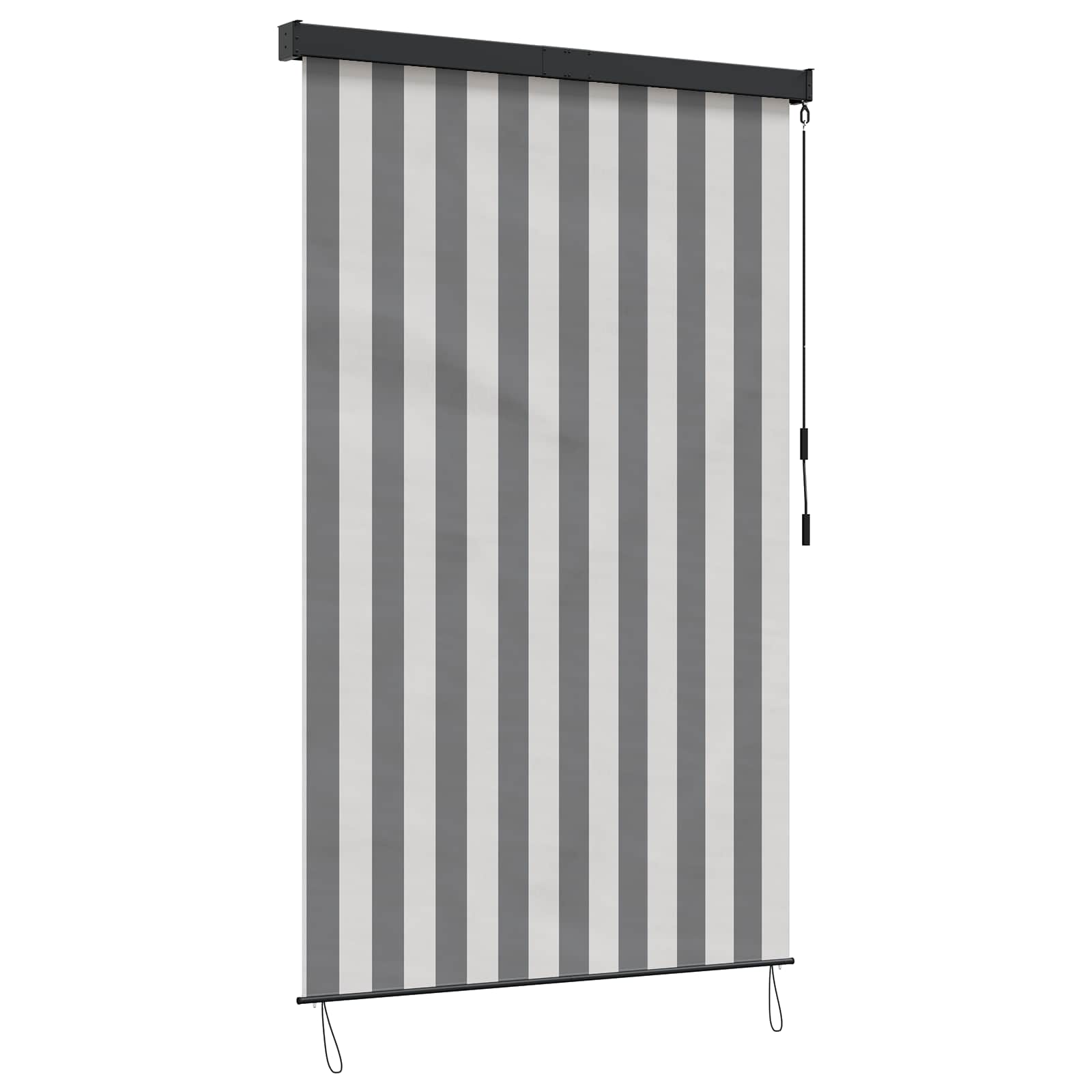 Roleta Antracitová A Bílá 120 X 250 Cm Textil A Hliník