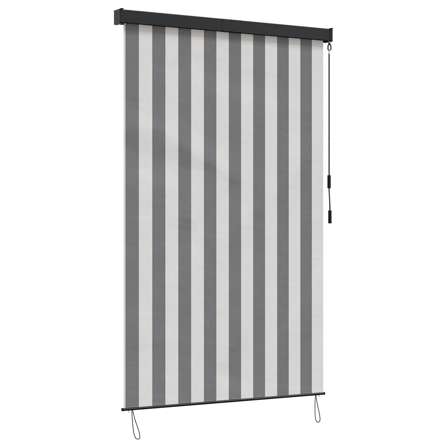 Roleta Antracitová A Bílá 160 X 250 Cm Textil A Hliník