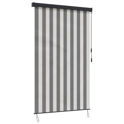 Roleta Antracitová A Bílá 160 X 250 Cm Textil A Hliník