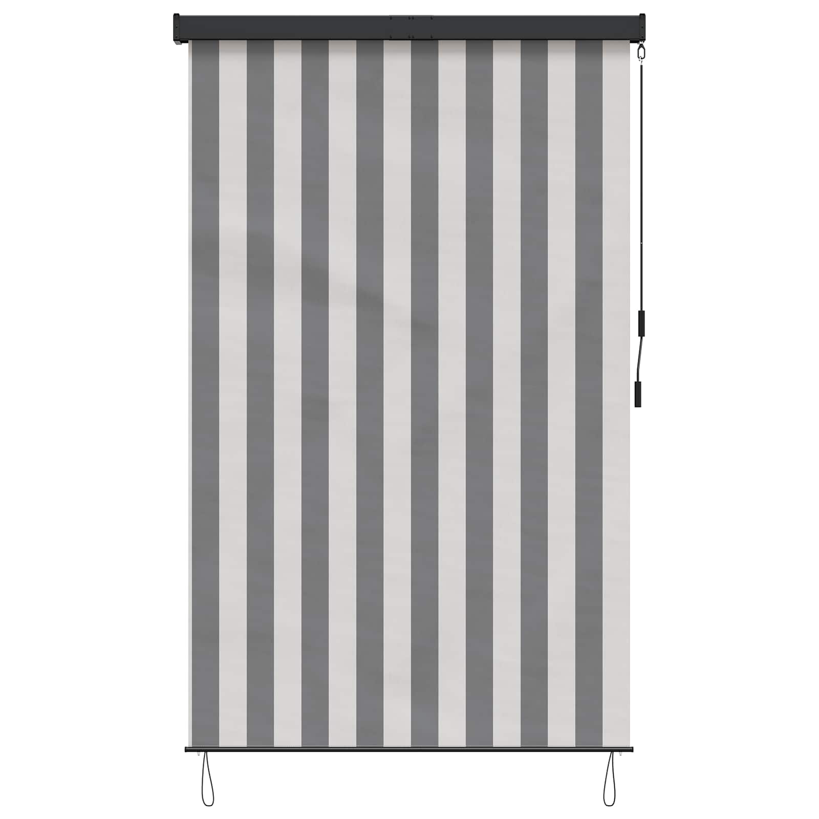 Roleta Antracitová A Bílá 160 X 250 Cm Textil A Hliník