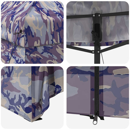 Pop-Up Altán Se 4 Bočními Stěnami 2 X 2 M Modrý Maskáč