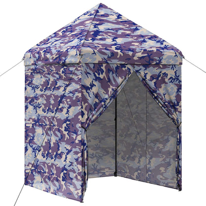 Pop-Up Altán Se 4 Bočními Stěnami 2 X 2 M Modrý Maskáč