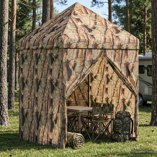 Pop-Up Altán Se 4 Bočními Stěnami Lesní Maskování