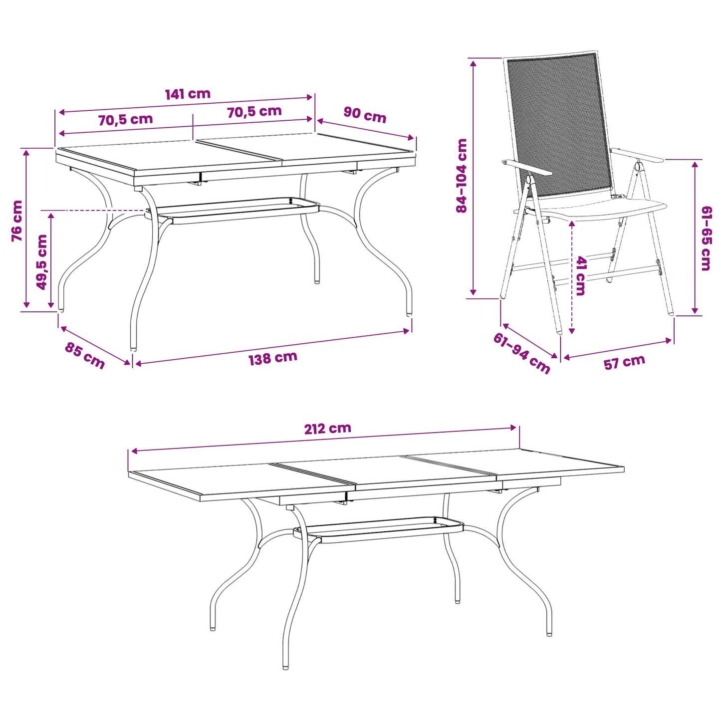 Zahradní Jídelní Souprava 9 Ks Antracitová Síťovina A Ocel