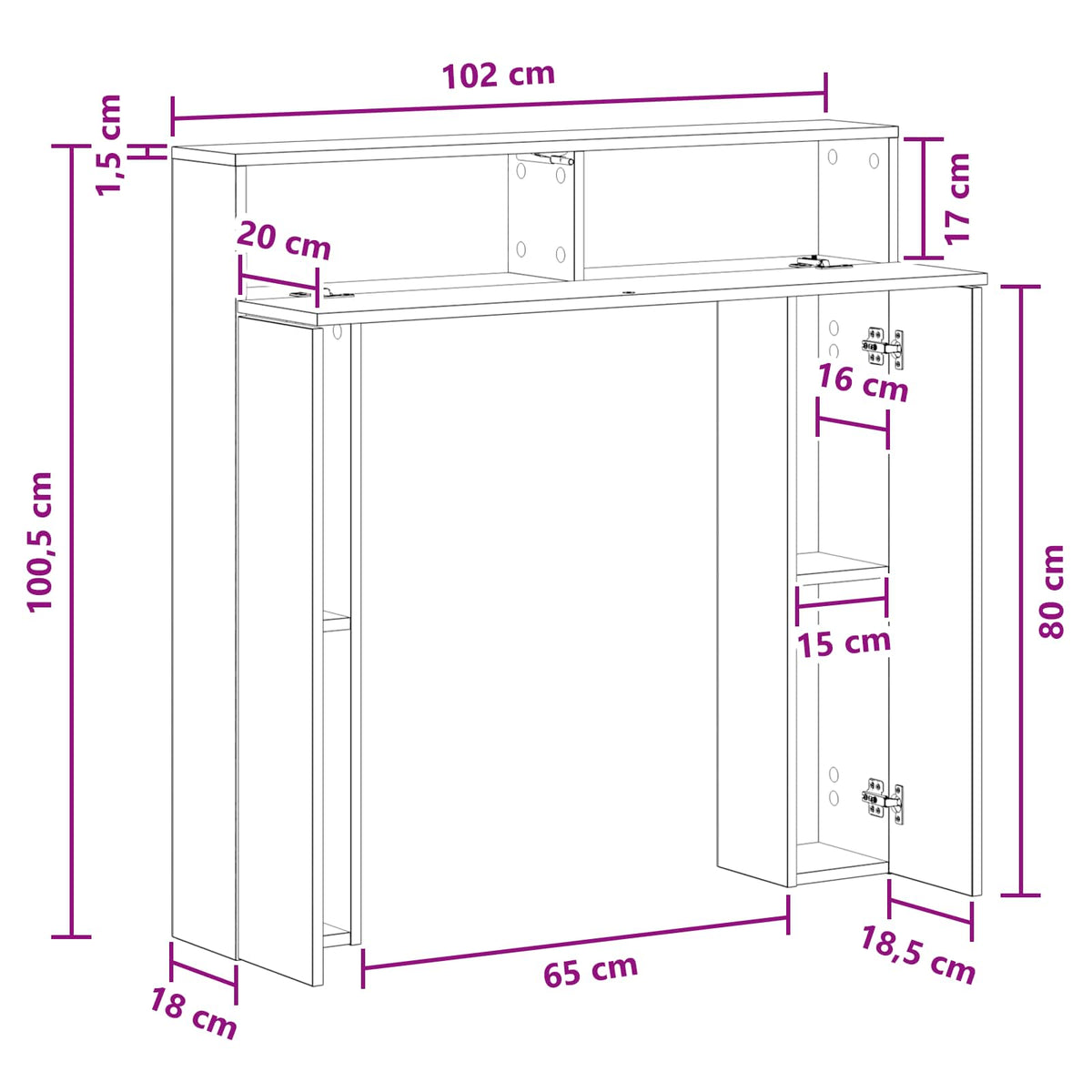 Rám Krbu 102 X 18 X 100,5 Cm Kompozitní Dřevo