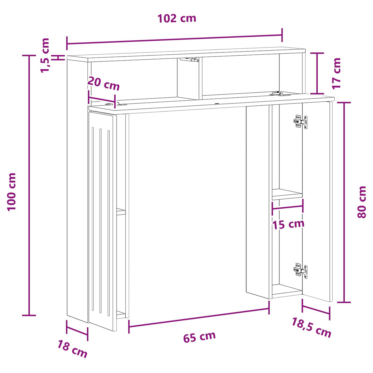 Rám Krbu 102 X 18 X 100,5 Cm Kompozitní Dřevo