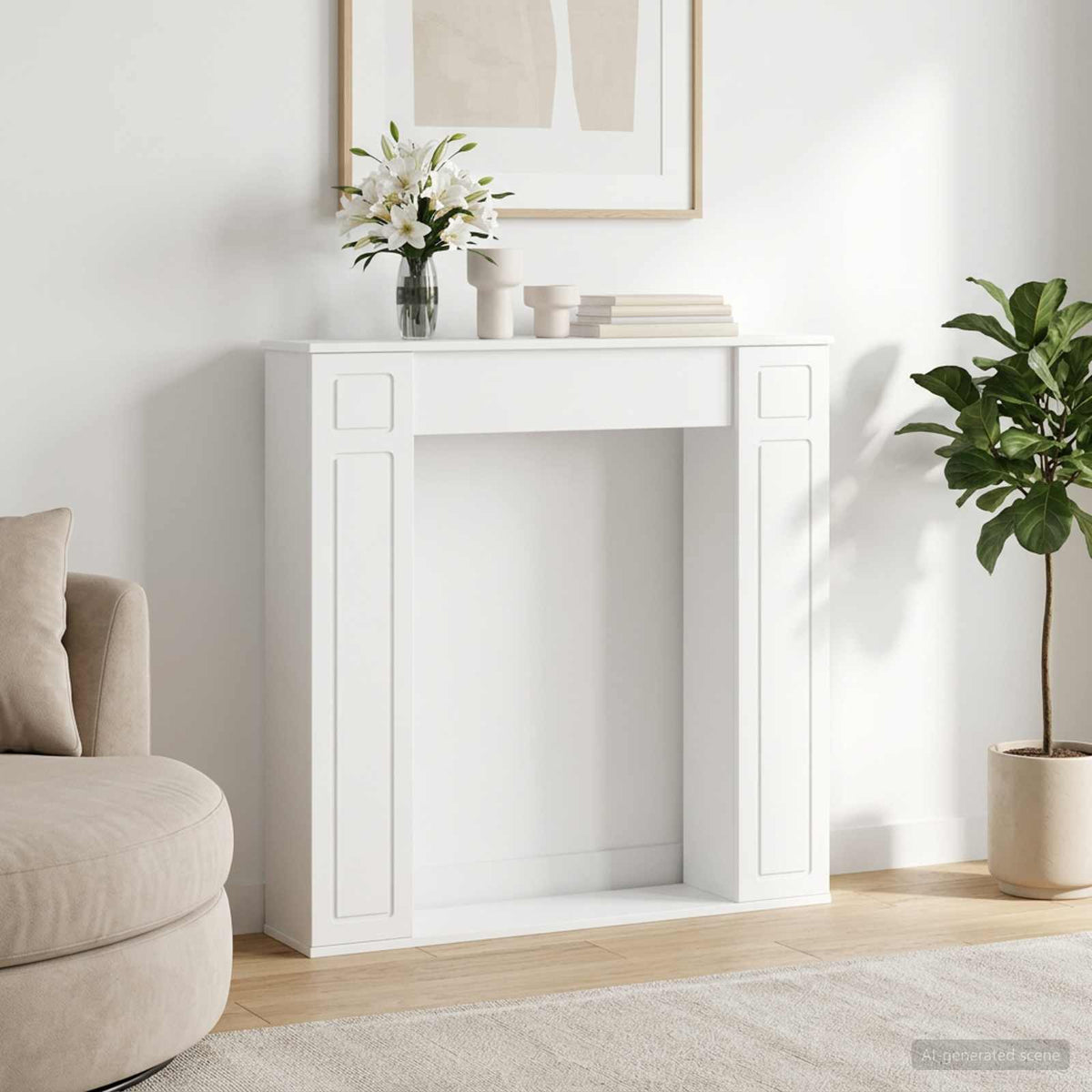 Rám Krbu 100 X 20 X 100 Cm Kompozitní Dřevo