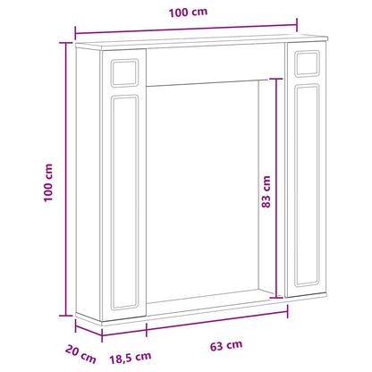 Rám Krbu 100 X 20 X 100 Cm Kompozitní Dřevo