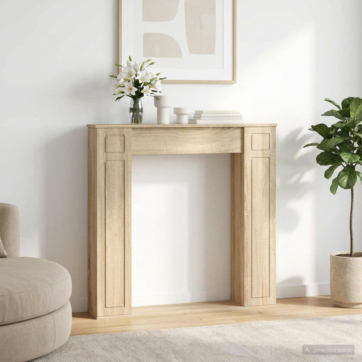 Rám Krbu 100 X 20 X 100 Cm Kompozitní Dřevo