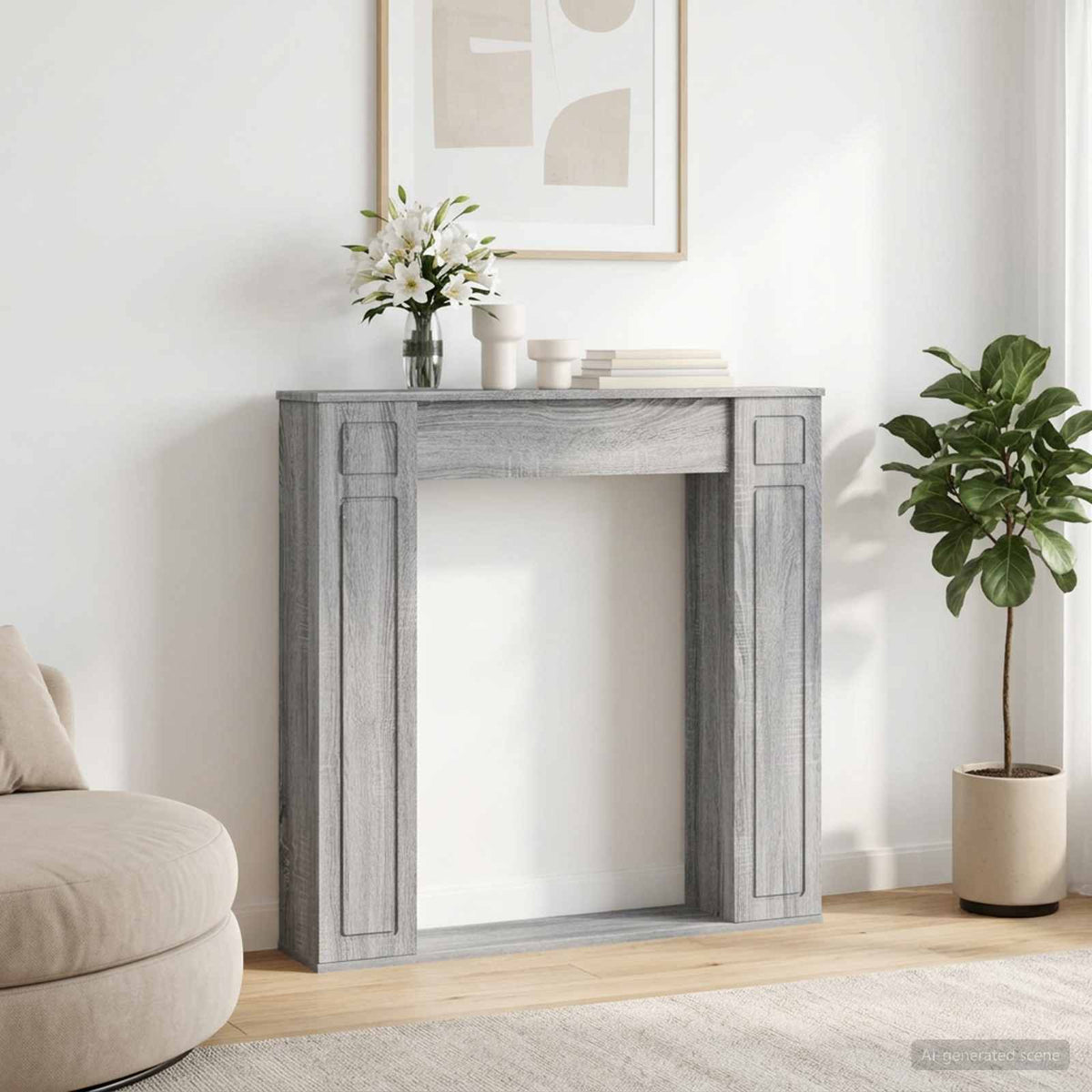 Rám Krbu 100 X 20 X 100 Cm Kompozitní Dřevo