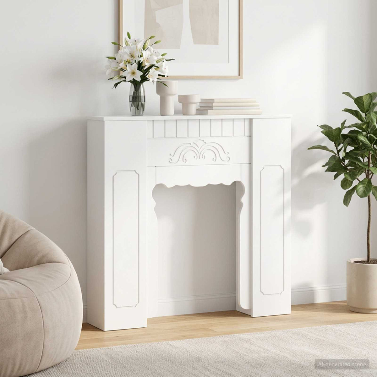 Rám Krbu 93 X 20 X 89 Cm Kompozitní Dřevo