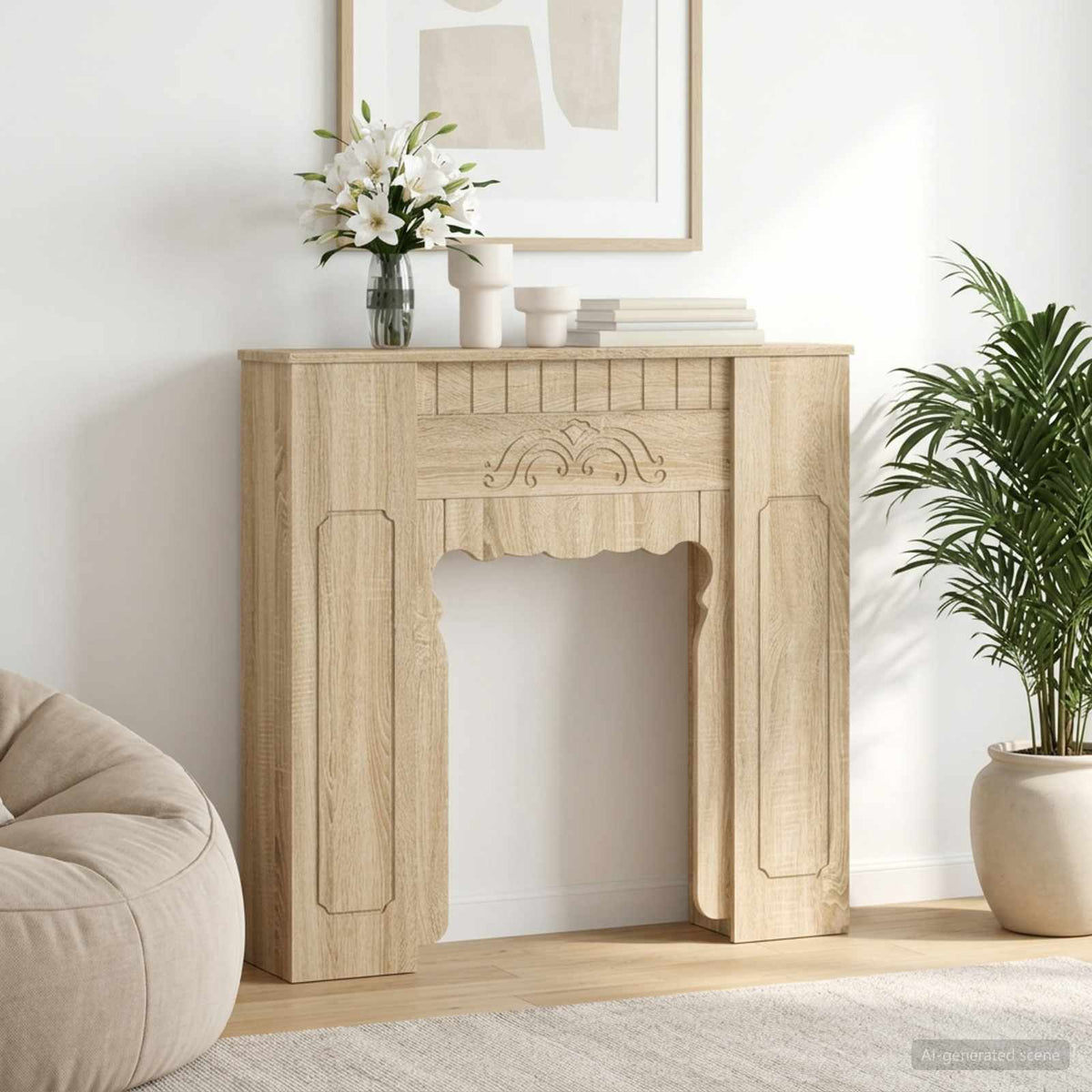 Rám Krbu 93 X 20 X 89 Cm Kompozitní Dřevo