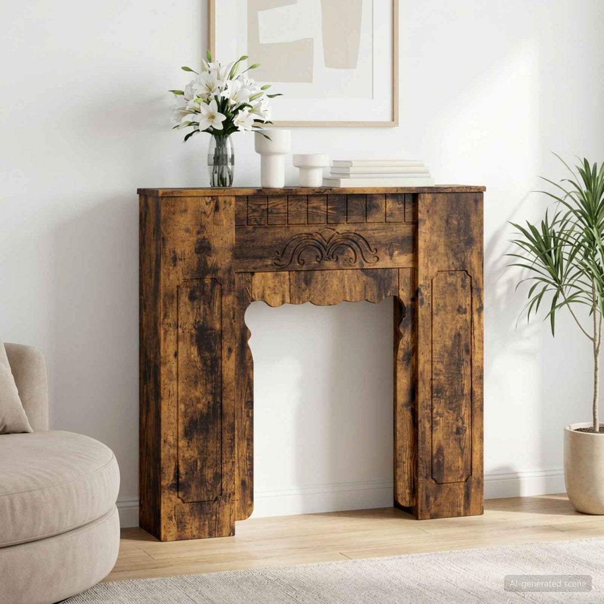Rám Krbu 93 X 20 X 89 Cm Kompozitní Dřevo