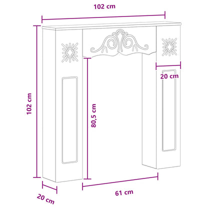 Rám Krbu 102 X 20 X 102 Cm Kompozitní Dřevo