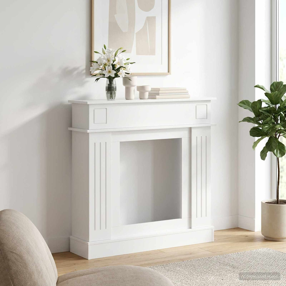 Rám Krbu 102 X 26 X 100 Cm Kompozitní Dřevo