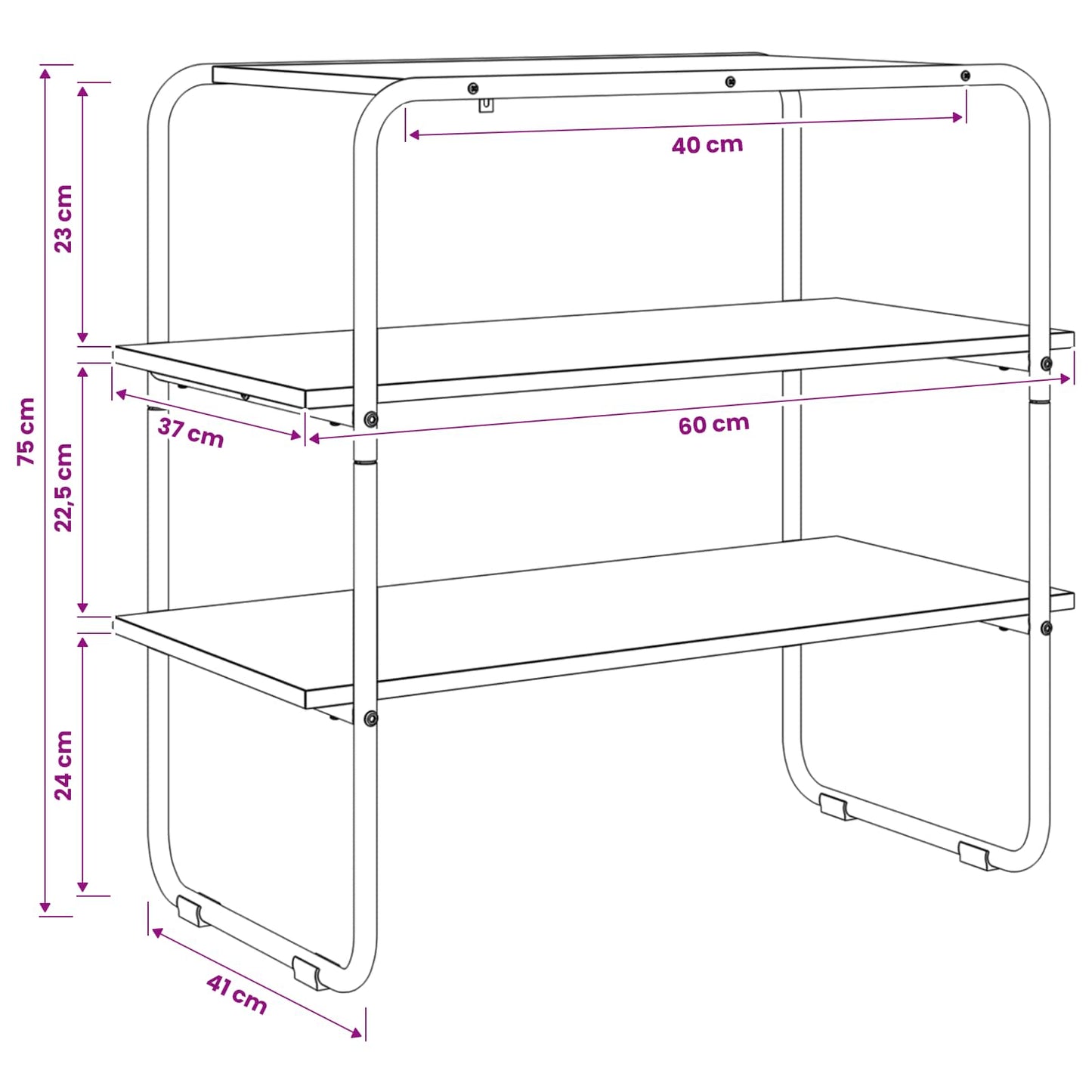Konzolový Stolek Šedý Sonoma 60 X 41 X 75 Cm Kompozitní Dřevo
