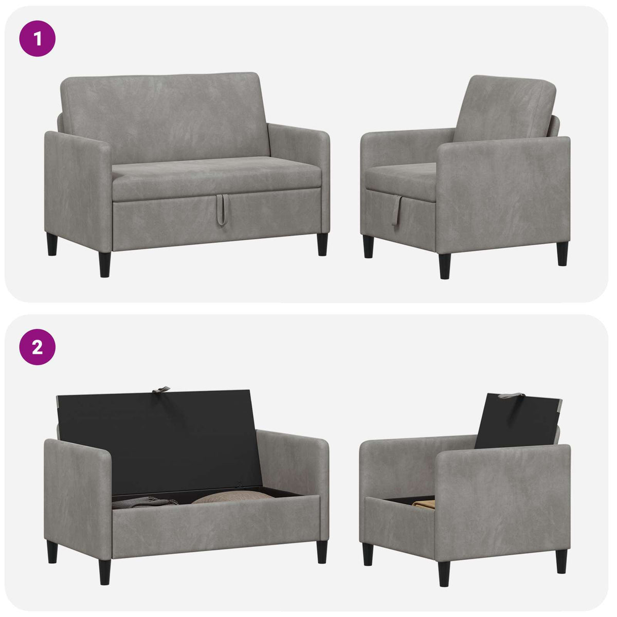 Sedačka Se Storage 2 Ks Polyester