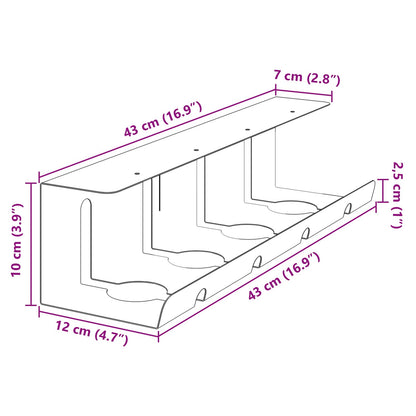 Tray Na Kabely Pod Stolem 2 Ks 43 X 12 X 10 Cm Ocel