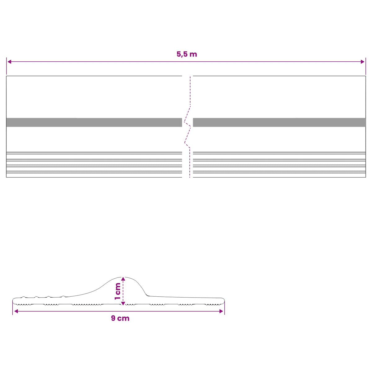 Podlahové Těsnění Do Garáže Černá A Žlutá 12 X 90 Mm Pvc