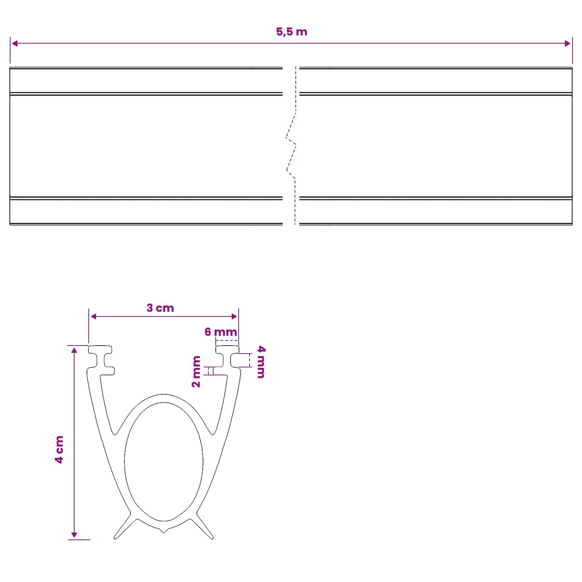 Těsnění Garážových Dveří Černá 41 X 33 Mm Pvc