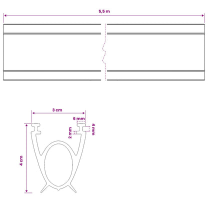Těsnění Garážových Dveří Černá 41 X 33 Mm Pvc