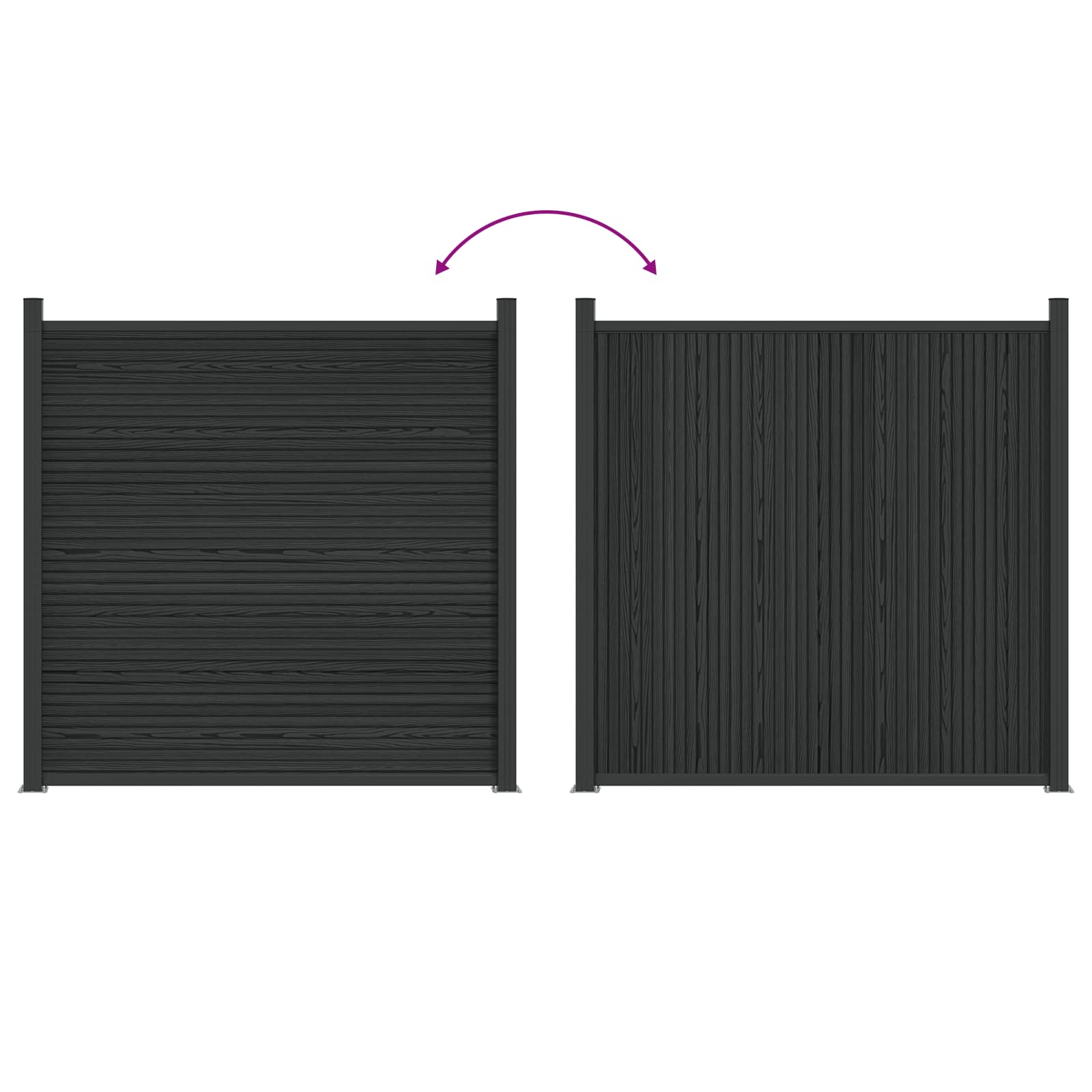 Plotový Panel Wpc A Hliník Černá