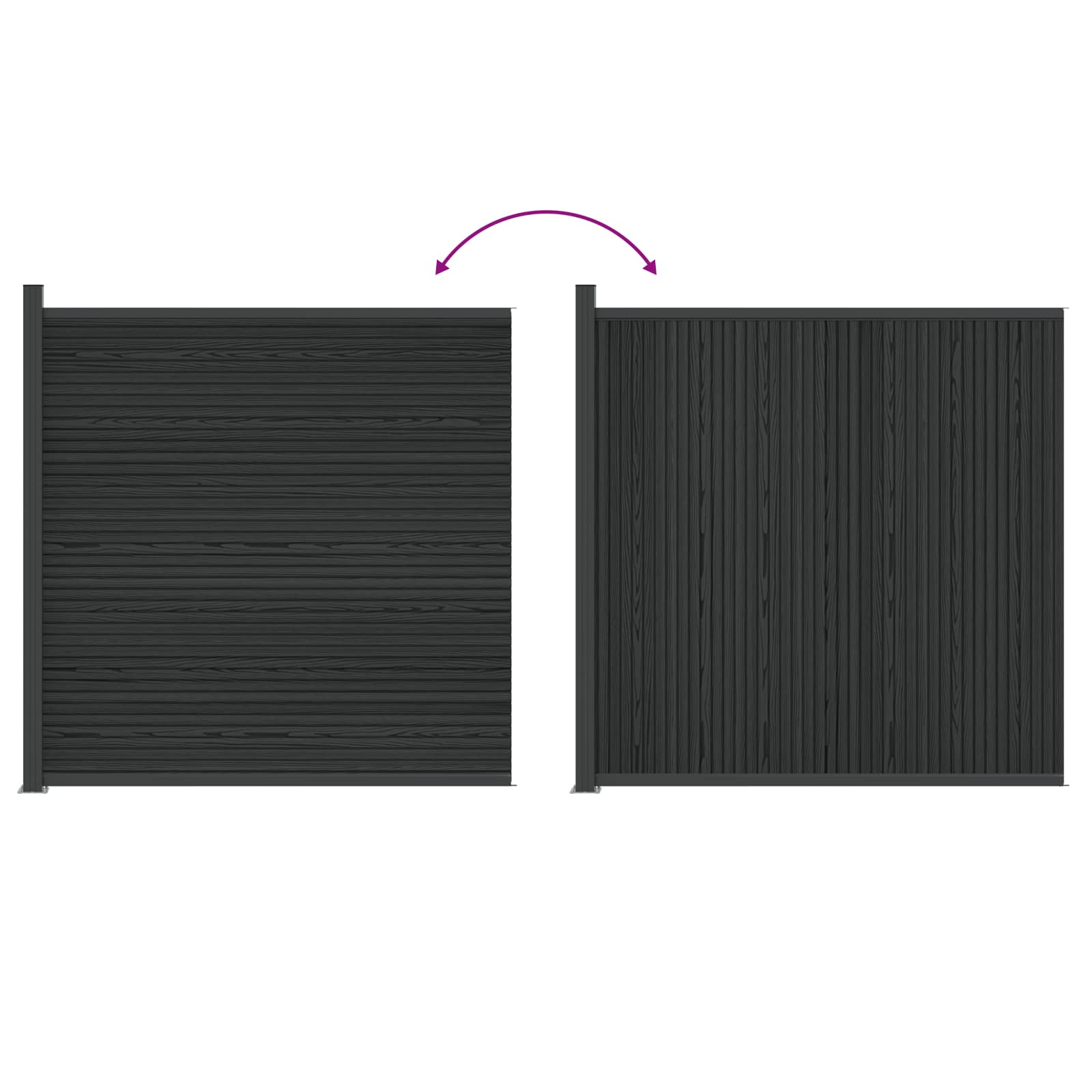 Plotový Panel Wpc A Hliník Černá