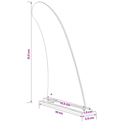 Ploutev Sup 3,5 X 18 X 21,5 Cm Nylon Černá