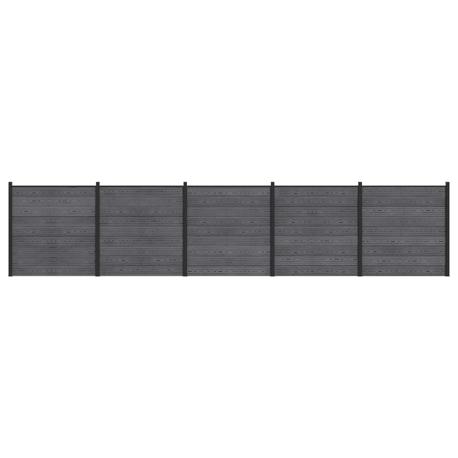 Sada Plotů 5 Ks 872 X 186 Cm Wpc A Hliník Šedá