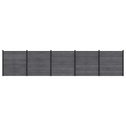 Sada Plotů 5 Ks 872 X 186 Cm Wpc A Hliník Šedá