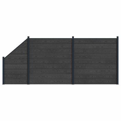 Sada Plotů 3 Ks 446 X 186 Cm Wpc A Hliník Černá
