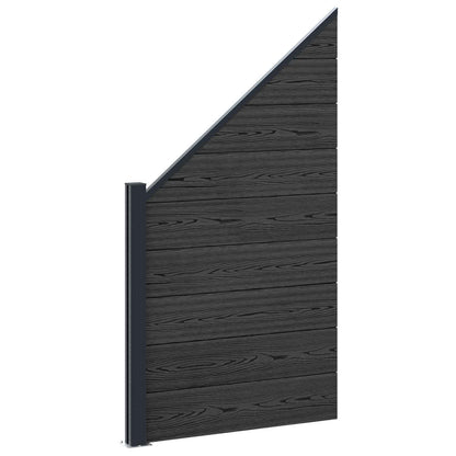 Sada Plotů 6 Ks 965 X 186 Cm Wpc A Hliník Černá