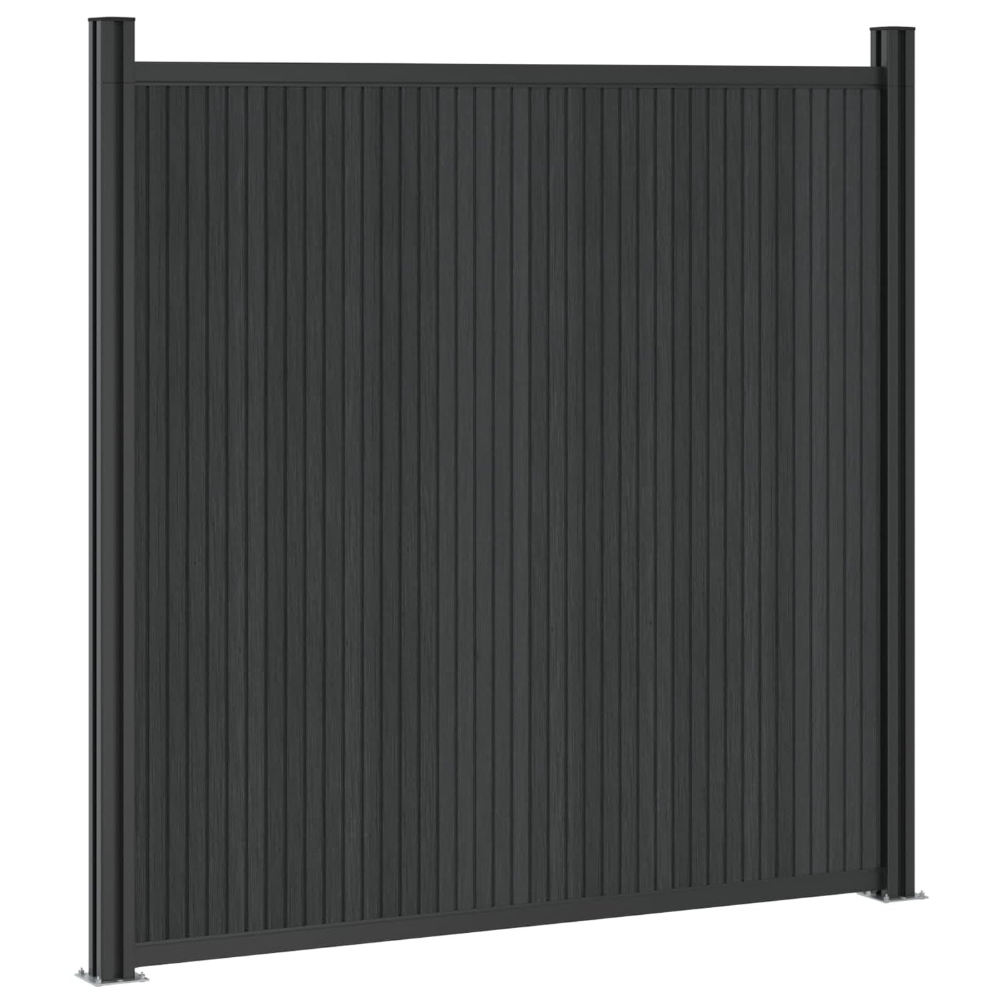 Plotový Panel 6 Ks 1055 X 186,5 Cm Wpc A Hliník Černá