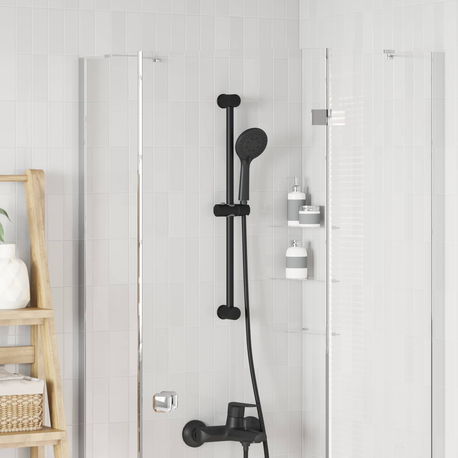 Držák Sprchové Hlavice Černá 70 Cm Abs Plast