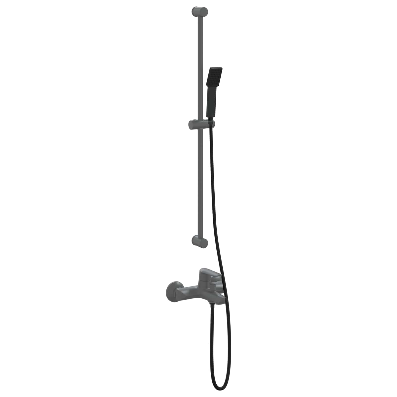Sada Sprchové Hlavice Černá 150 Cm Abs Plast