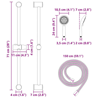 Sada Sprchového Systému Chrom 70 Cm Abs Plast
