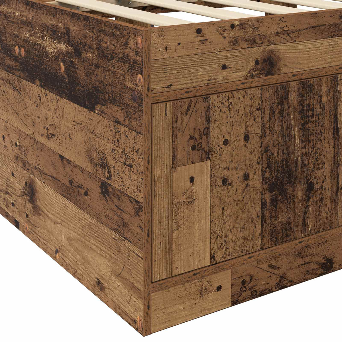 Rám Postele S Úložným Prostorem Staré Dřevo 80 X 200 Cm