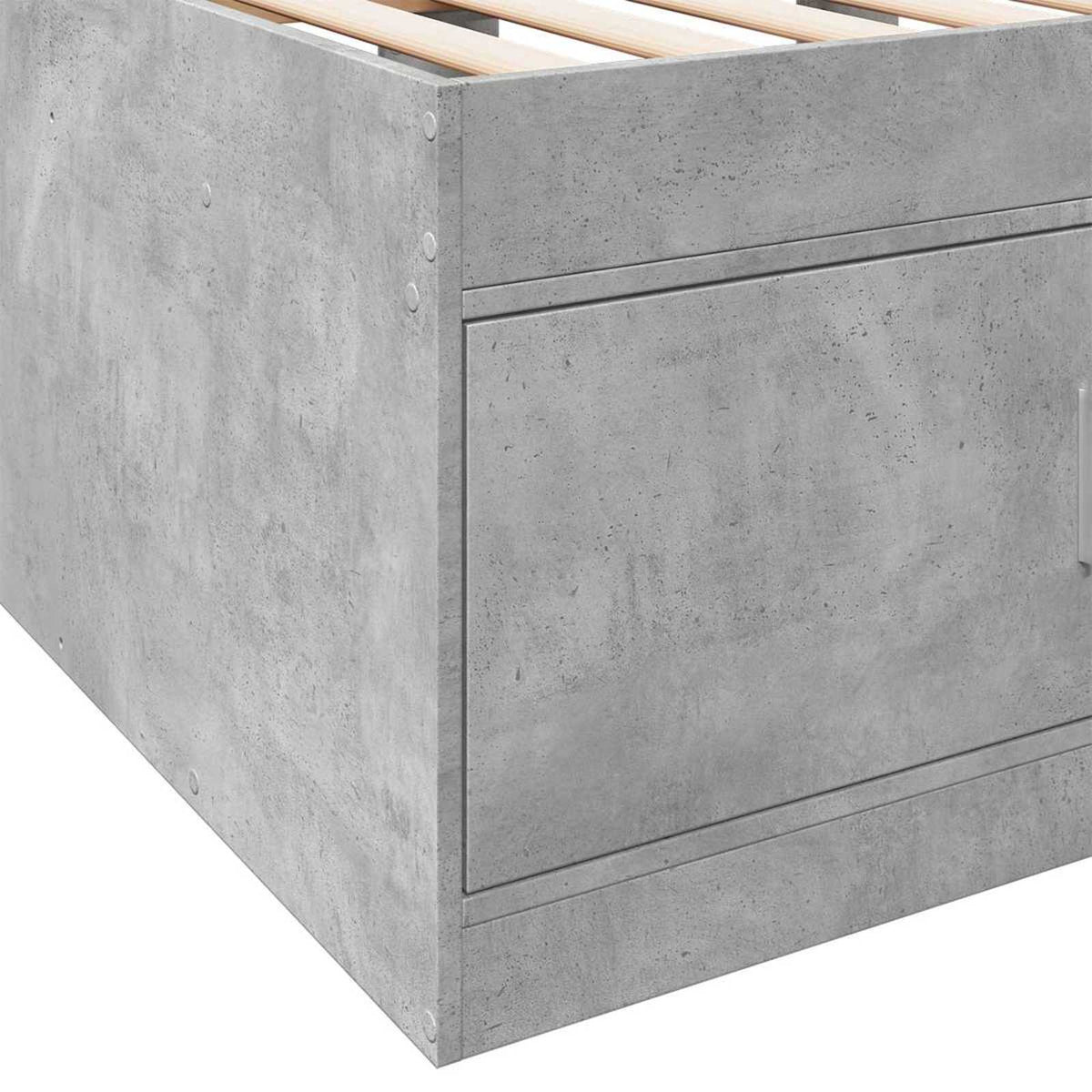 Rám Postele S Úložným Prostorem Betonově Šedá 80 X 200 Cm