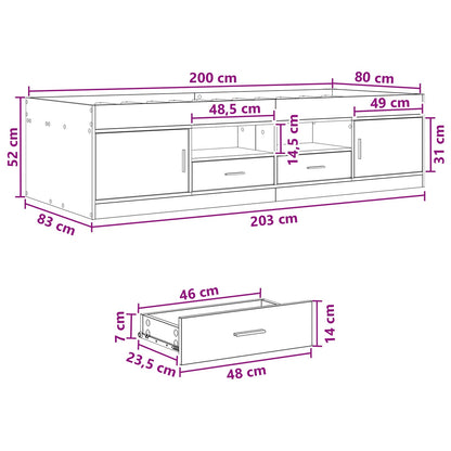 Rám Postele S Úložným Prostorem S Policí Černý Dub 80 X 200 Cm