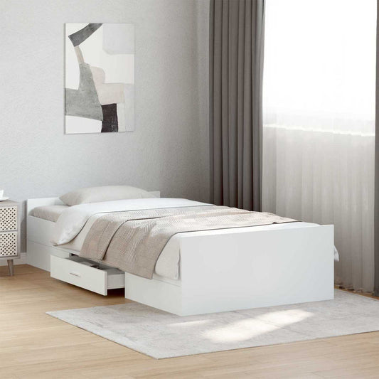 Rám Postele S Úložným Prostorem Se Zásuvkou Bílá 80 X 200 Cm