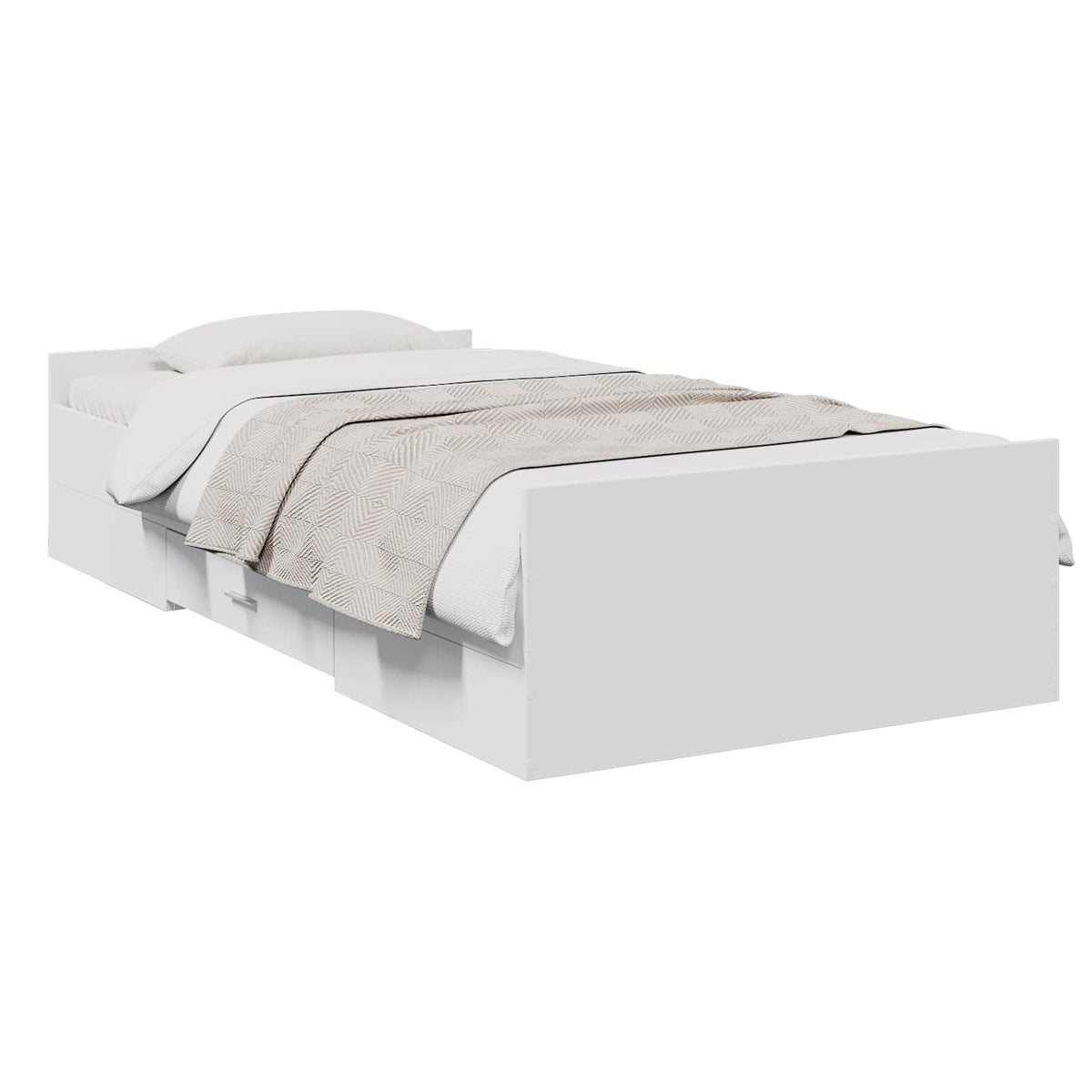 Rám Postele S Úložným Prostorem Se Zásuvkou Bílá 80 X 200 Cm