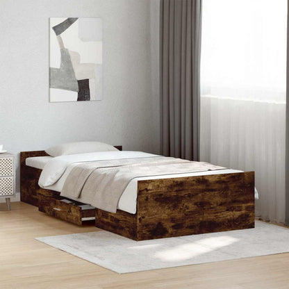 Rám Postele S Úložným Prostorem Kouřový Dub 80 X 200 Cm