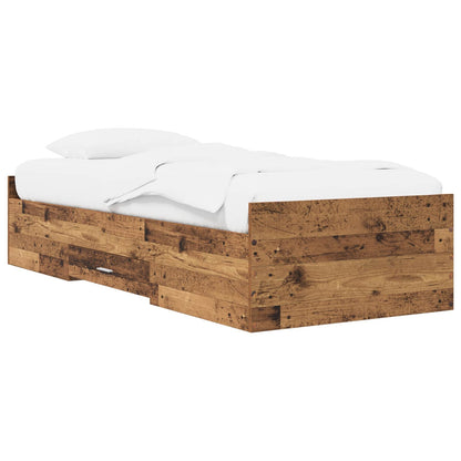 Rám Postele S Úložným Prostorem Staré Dřevo 80 X 200 Cm