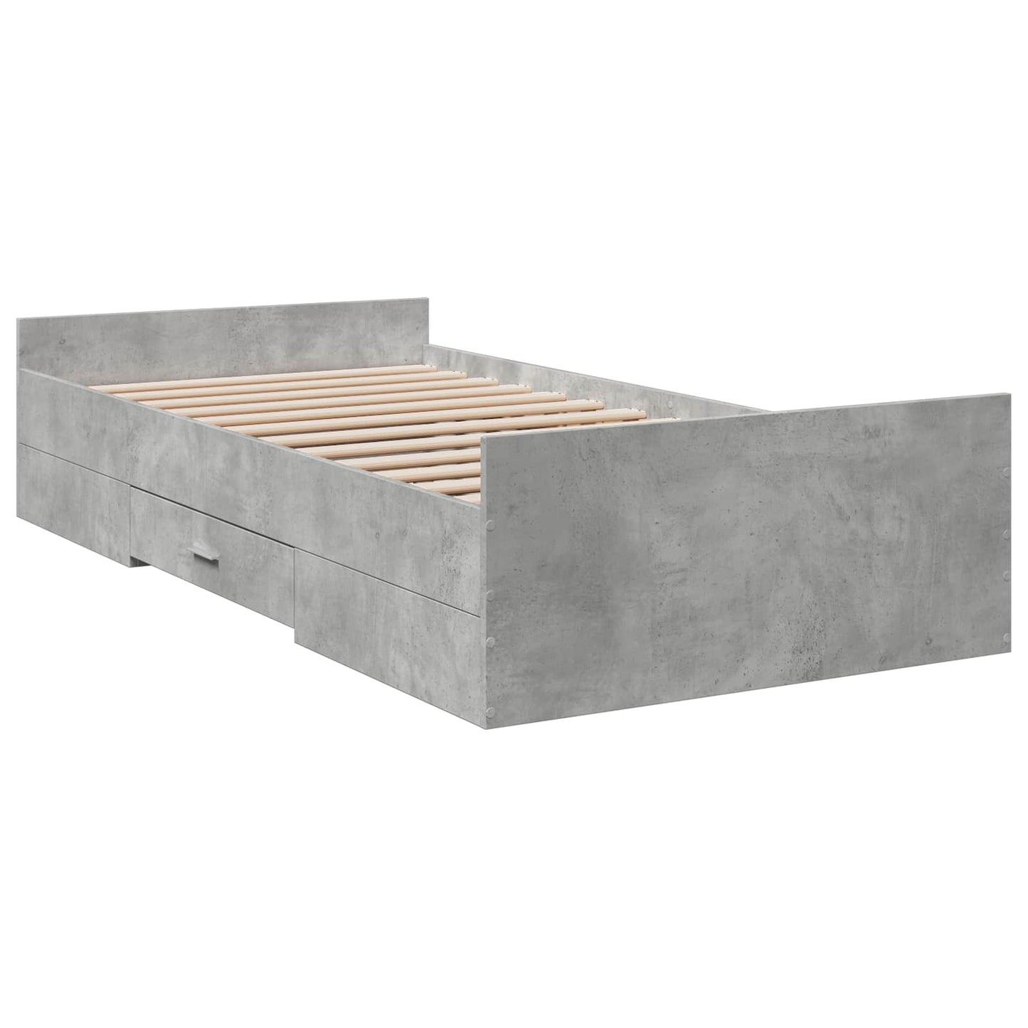 Rám Postele S Úložným Prostorem Betonově Šedá 80 X 200 Cm