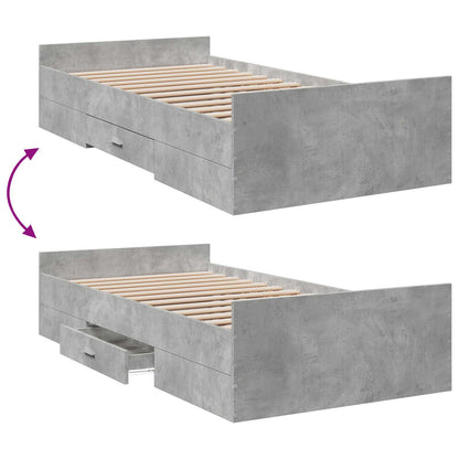 Rám Postele S Úložným Prostorem Betonově Šedá 80 X 200 Cm