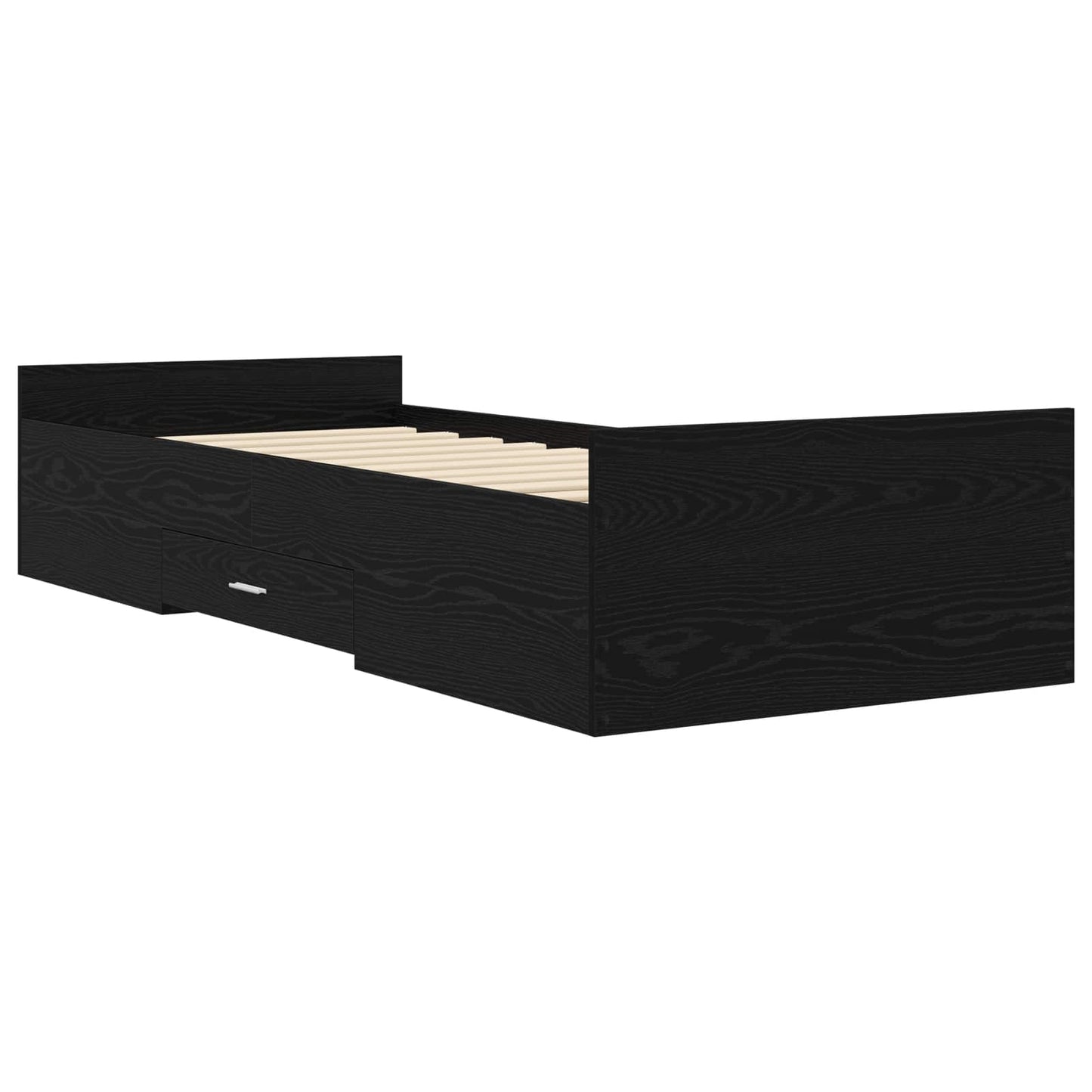 Rám Postele S Úložným Prostorem Černý Dub 80 X 200 Cm